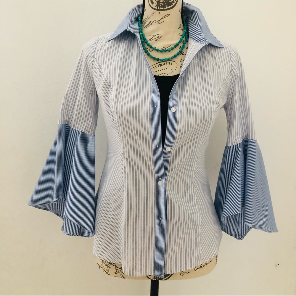 White House Black Market Bell Sleeved Blouse